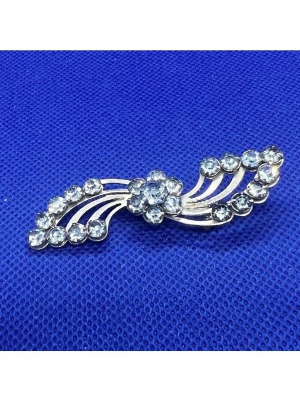 Vintage brooch blue stones, collectible, retro, art deco, lapel pin